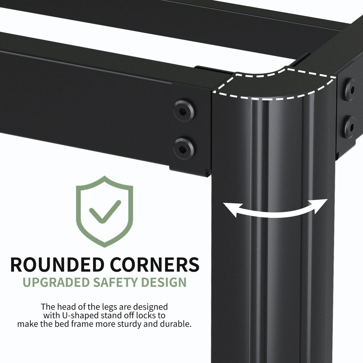 Black 7 Inch Queen Metal Platform Bed Frame N9328