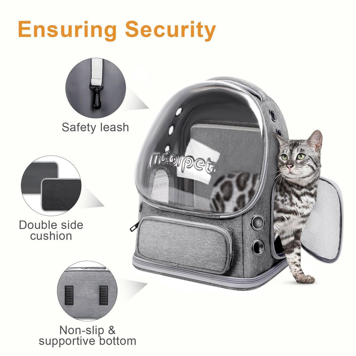 Breathable Cat Bubble Backpack Large Space Pet Carrier Backpack Expandable for Kitty Dog, Foldable Airline Approved Cat Backpack, Transparent PetTravel Backpack Up to 20 lbs (Green) (Grey) Q98557