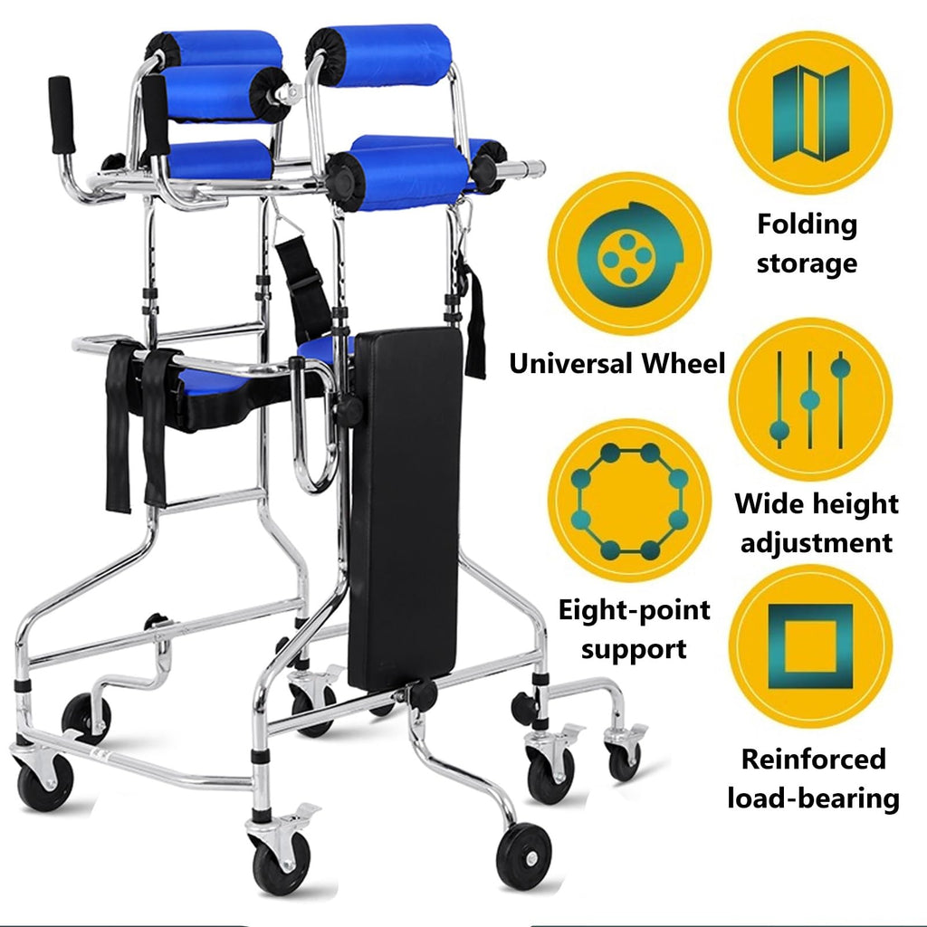 Foldable Adult Walker with 8 Wheels and Seat Q140341