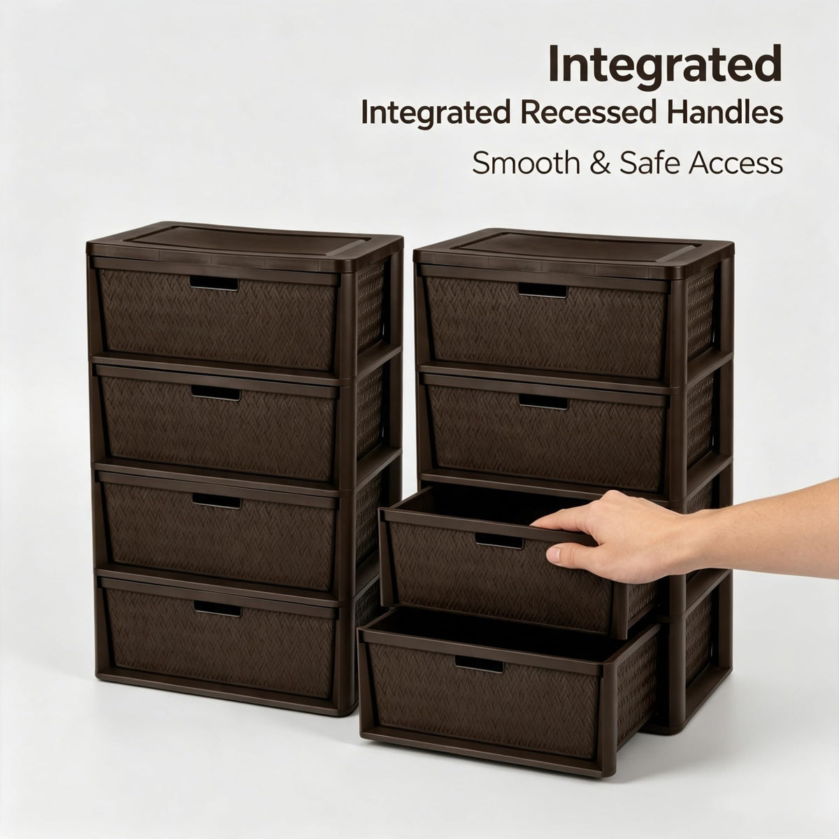 2 Pack Wide 4 Drawer Plastic Storage Tower H257703