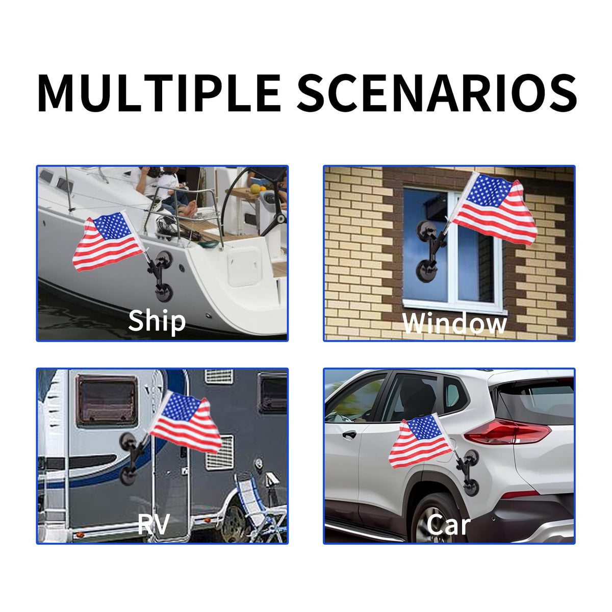 Suction Cup Vehicle Flagpole Bracket Aluminum Alloy T3313