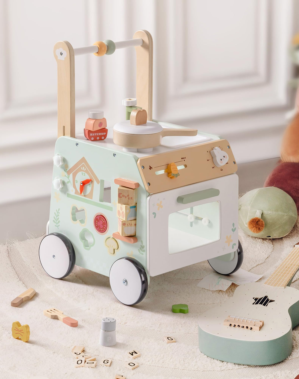 Wooden Baby Push Walker with Decelerator W225889