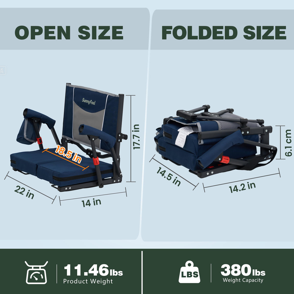 Folding Stadium Seats with Back Support and Cushion U228