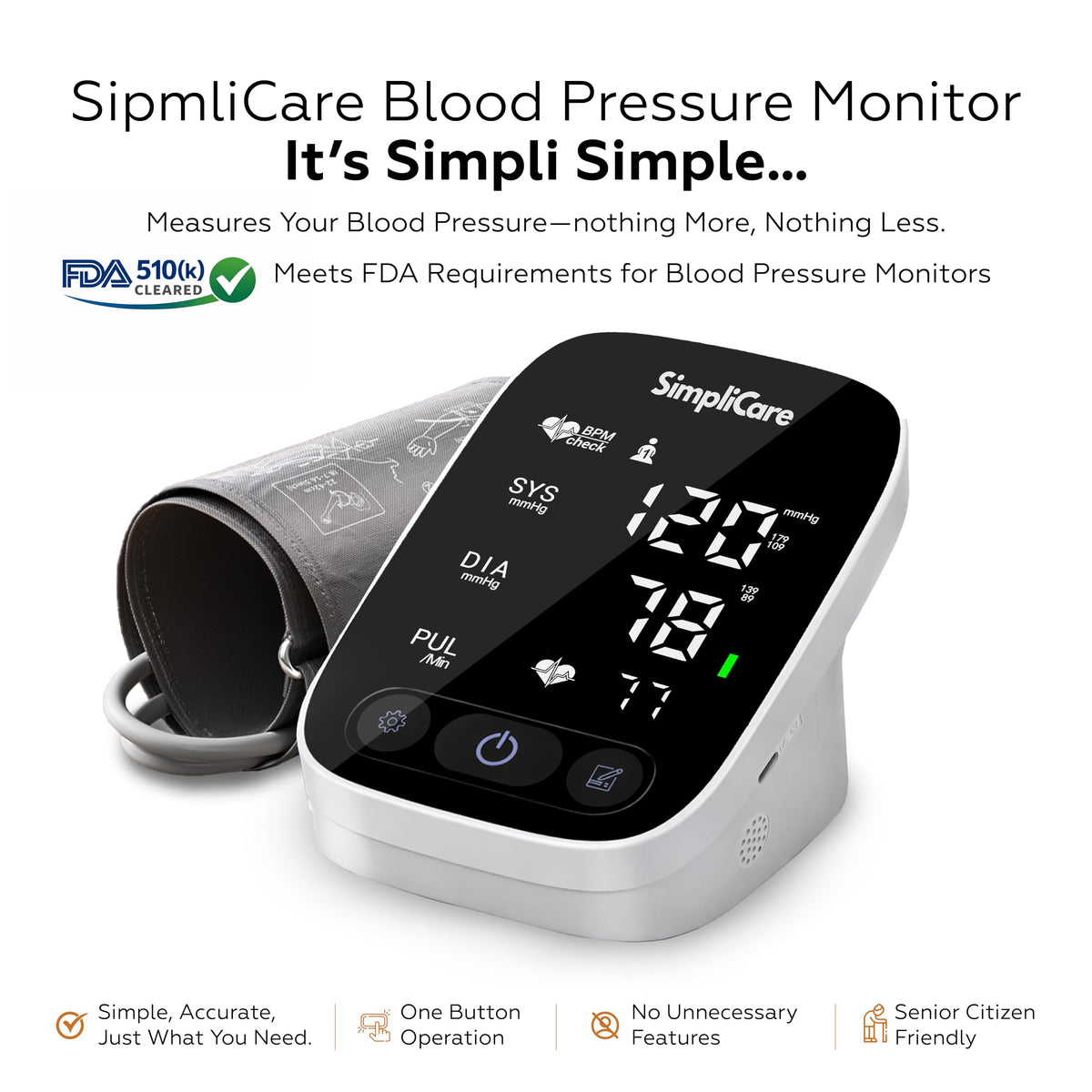 Blood Pressure Monitor with XL Cuff and LED Display H6713