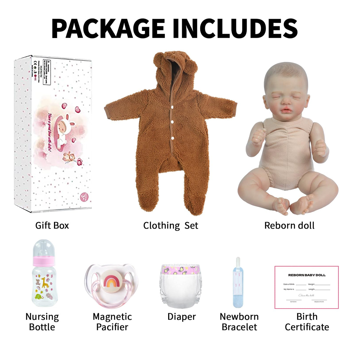 20 Inch Weighted Vinyl Baby Doll F680486