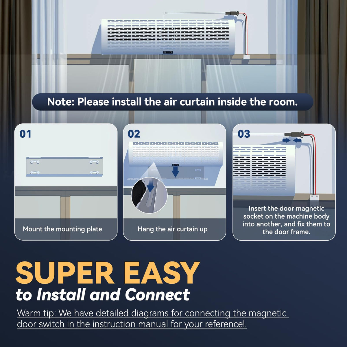 36 Inch 2 Speeds Air Curtain J353