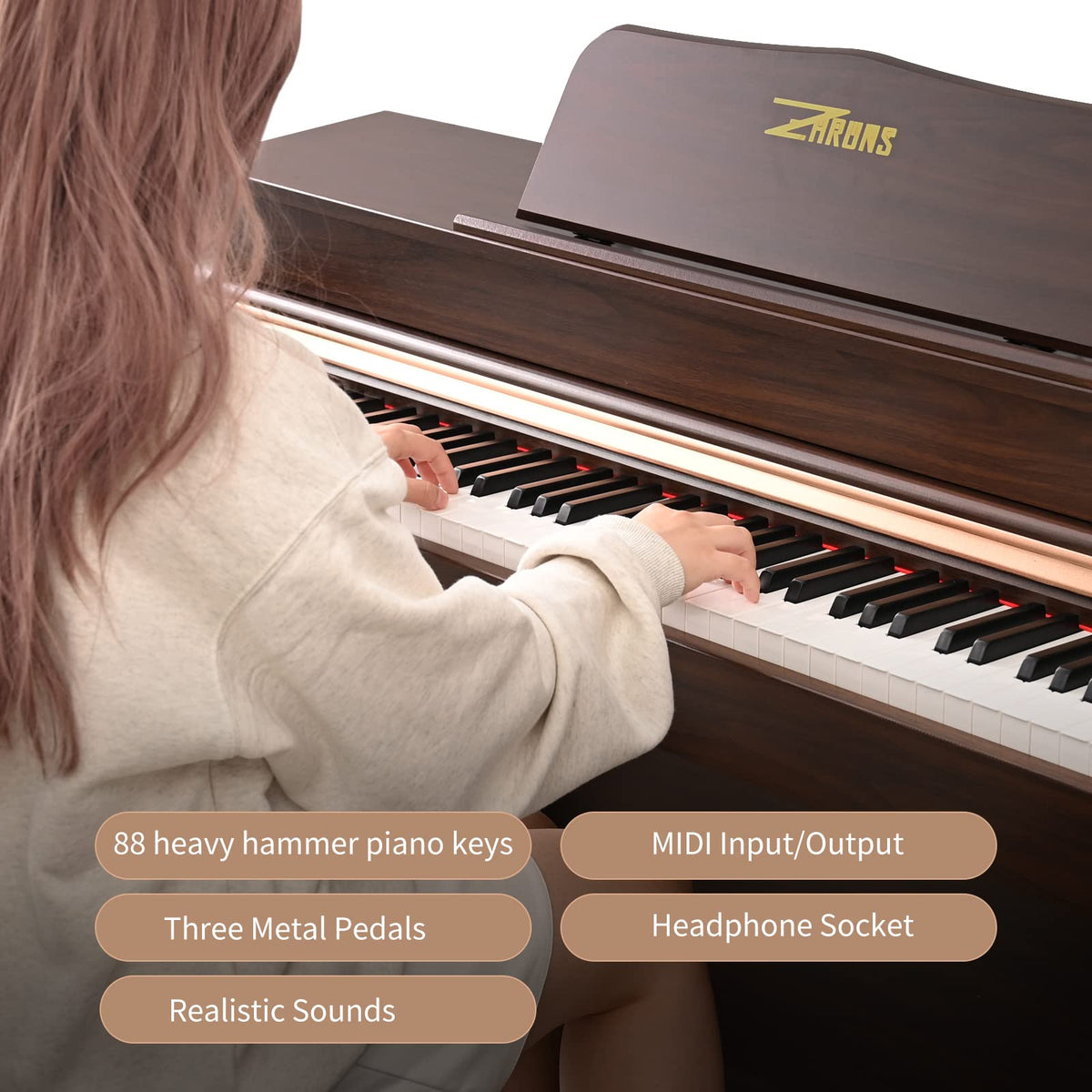 88 Key Full Weighted Digital Piano with Triple Pedal A273112