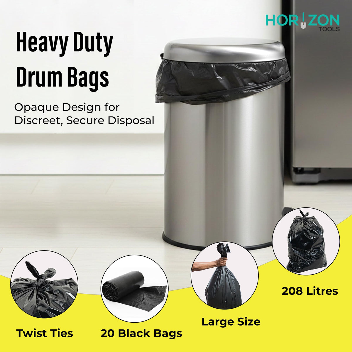42 Gallon 3 Mil Black Heavy-Duty Trash Bags F59656
