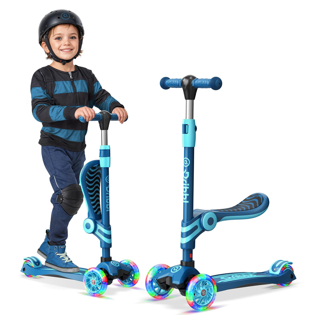Blue 3 Wheel Scooter with Seat for Kids L67440