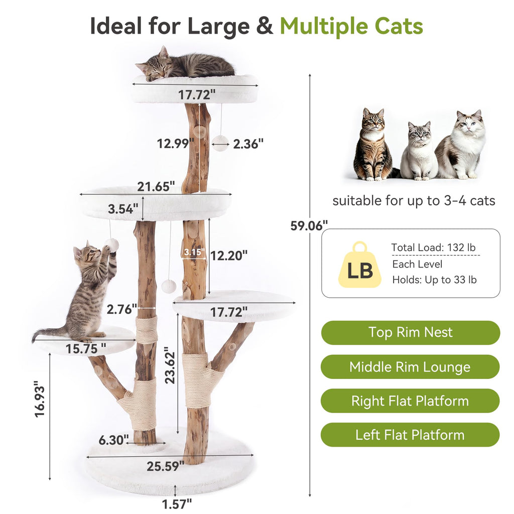 Cat Tree Tower with Scratching Post T947942