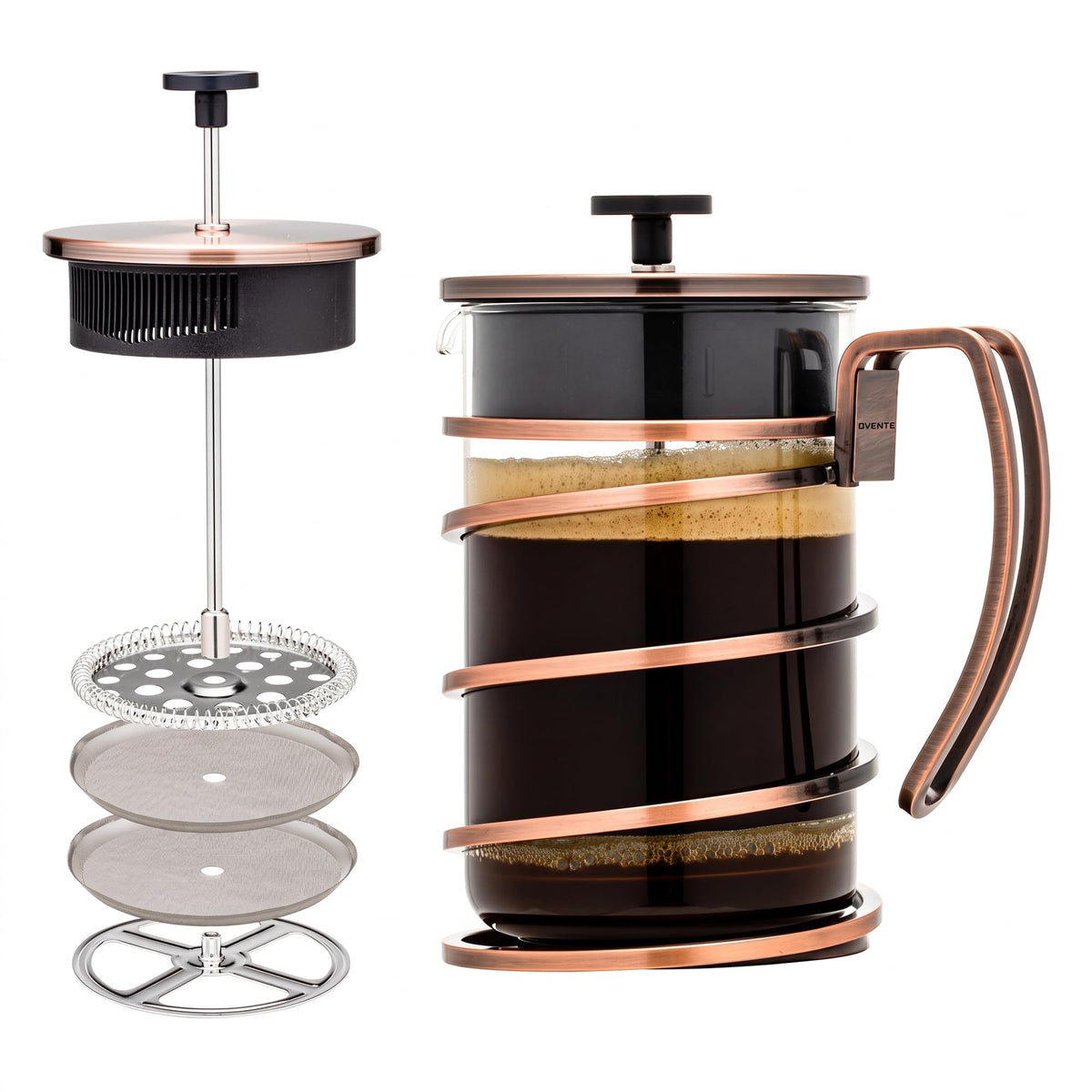 French Press Coffee Maker 27oz with 4 Filters S3157