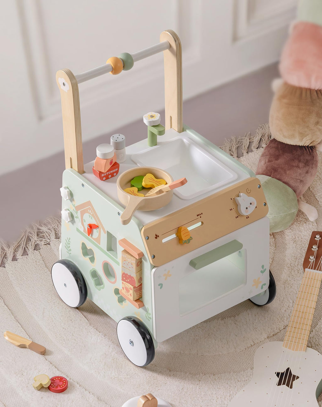 Wooden Baby Push Walker with Decelerator W225889