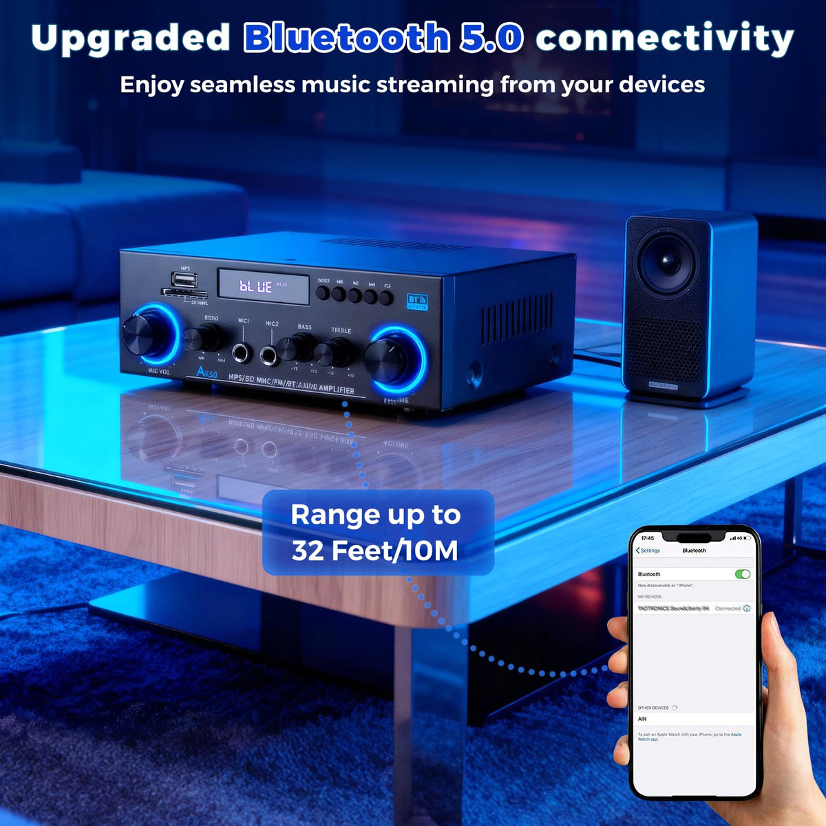 2 Channel 400W Bluetooth Stereo Audio Amplifier L9948