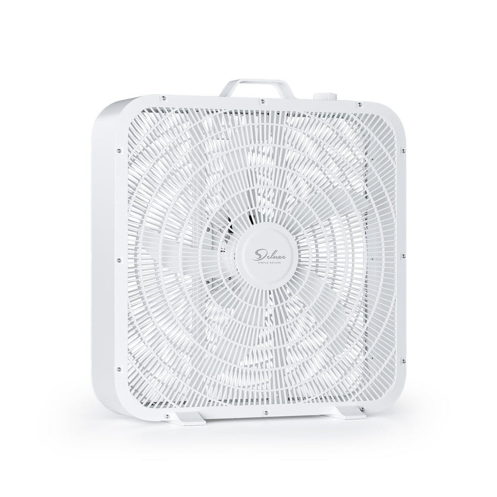 20” White 3-Speed Box Fan with Carry Handle X410