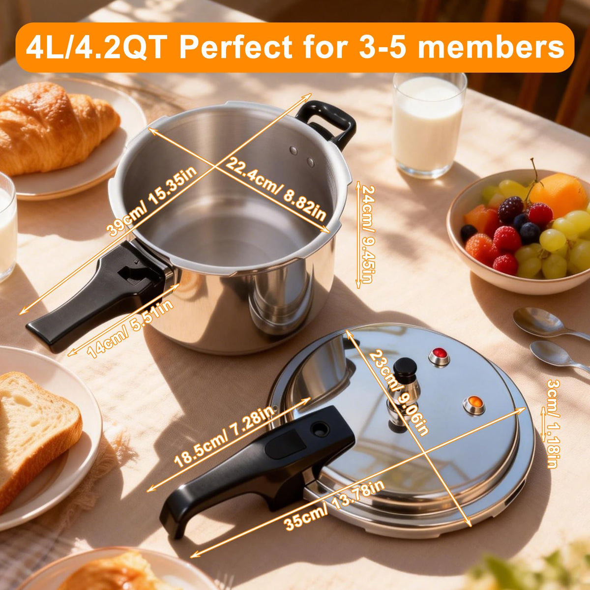 4.2 Quart Aluminum Stovetop Pressure Cooker A7697