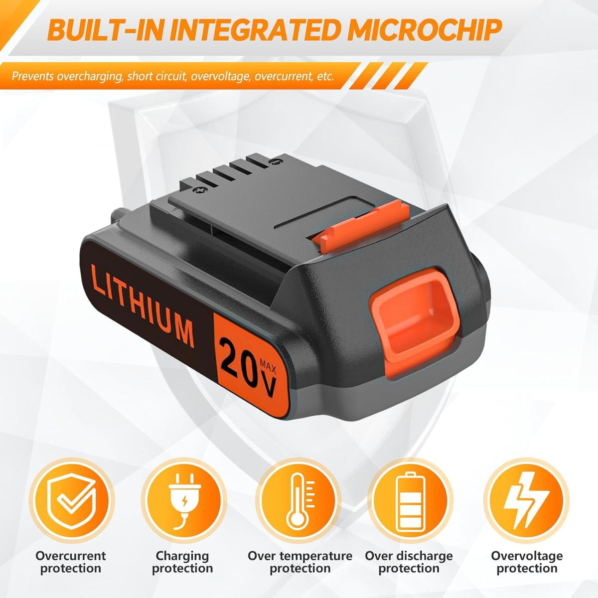 20 Volt 2.0AH Lithium-Ion Battery Replacement E3856