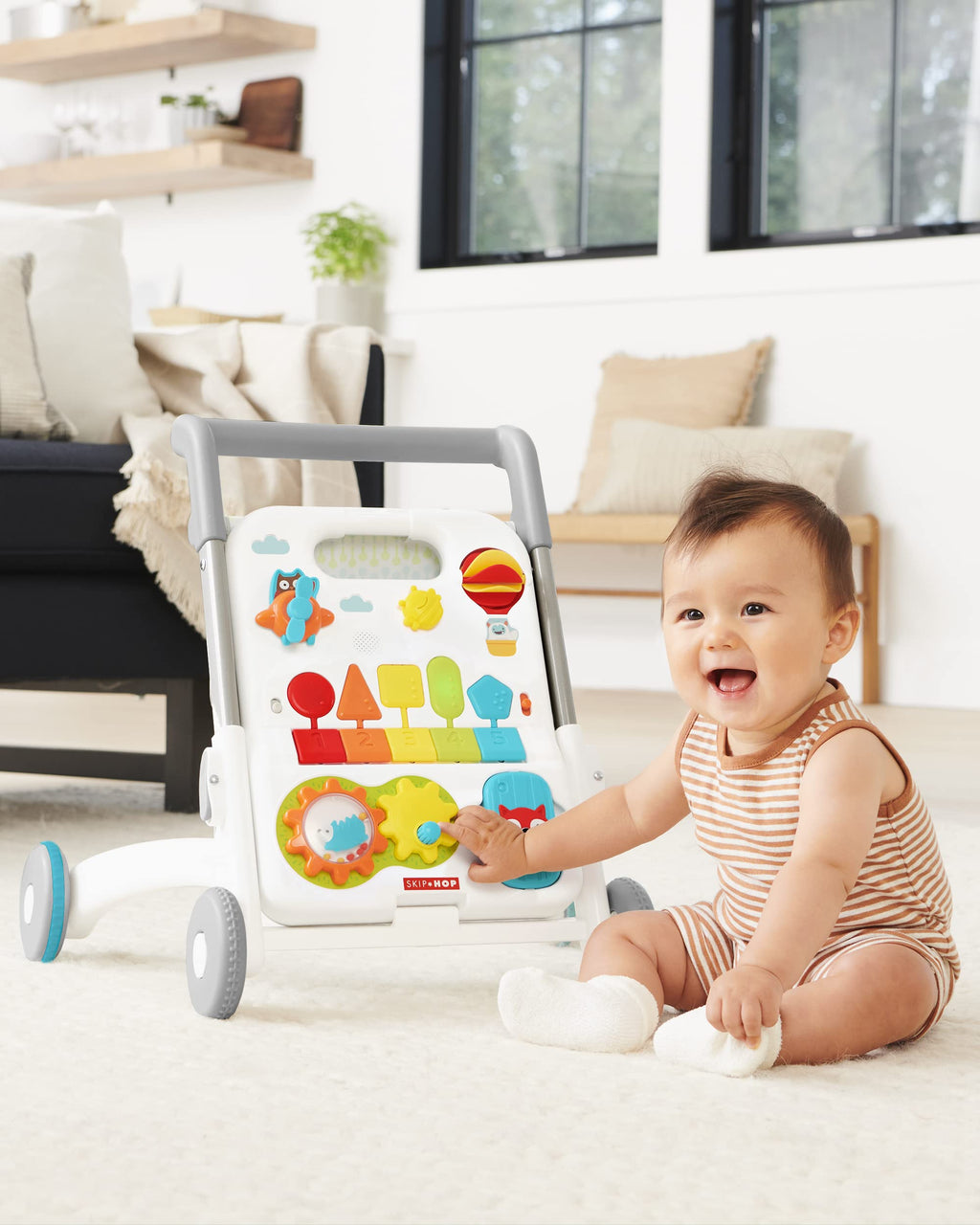4-in-1 Sit to Stand Baby Walker with 40+ Activities Y1489