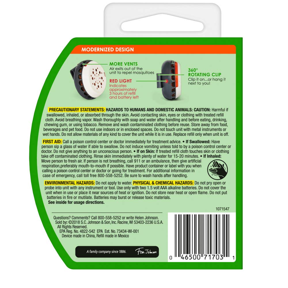 Clip-On Mosquito Repellent Fan Unit with 1 Refill C820503