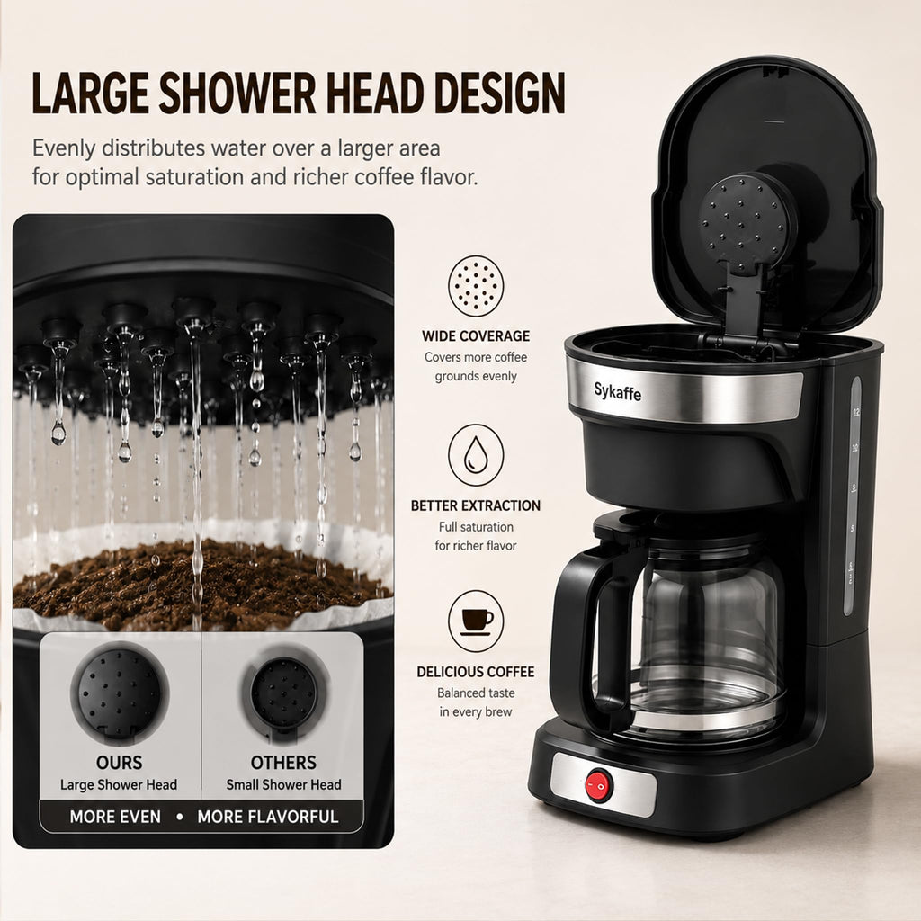 12 Cup Drip Coffee Maker with Reusable Filter O7344