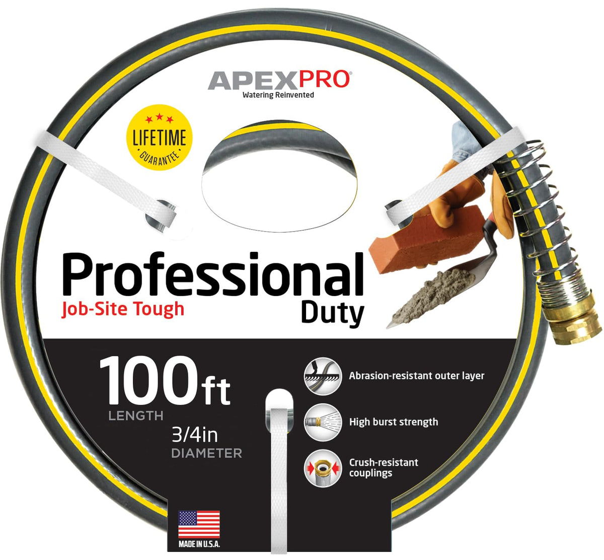 Garden Hose, 3/4-Inch by 100-Feet, Gray E848483
