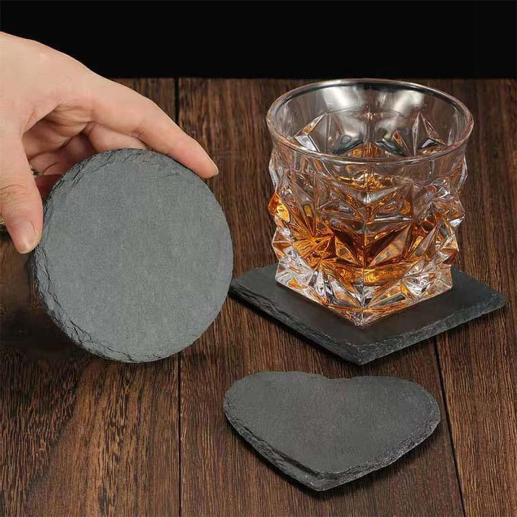 12 Pc Natural Stone Square Drink Coasters E858