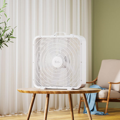 20” White 3-Speed Box Fan with Carry Handle X410