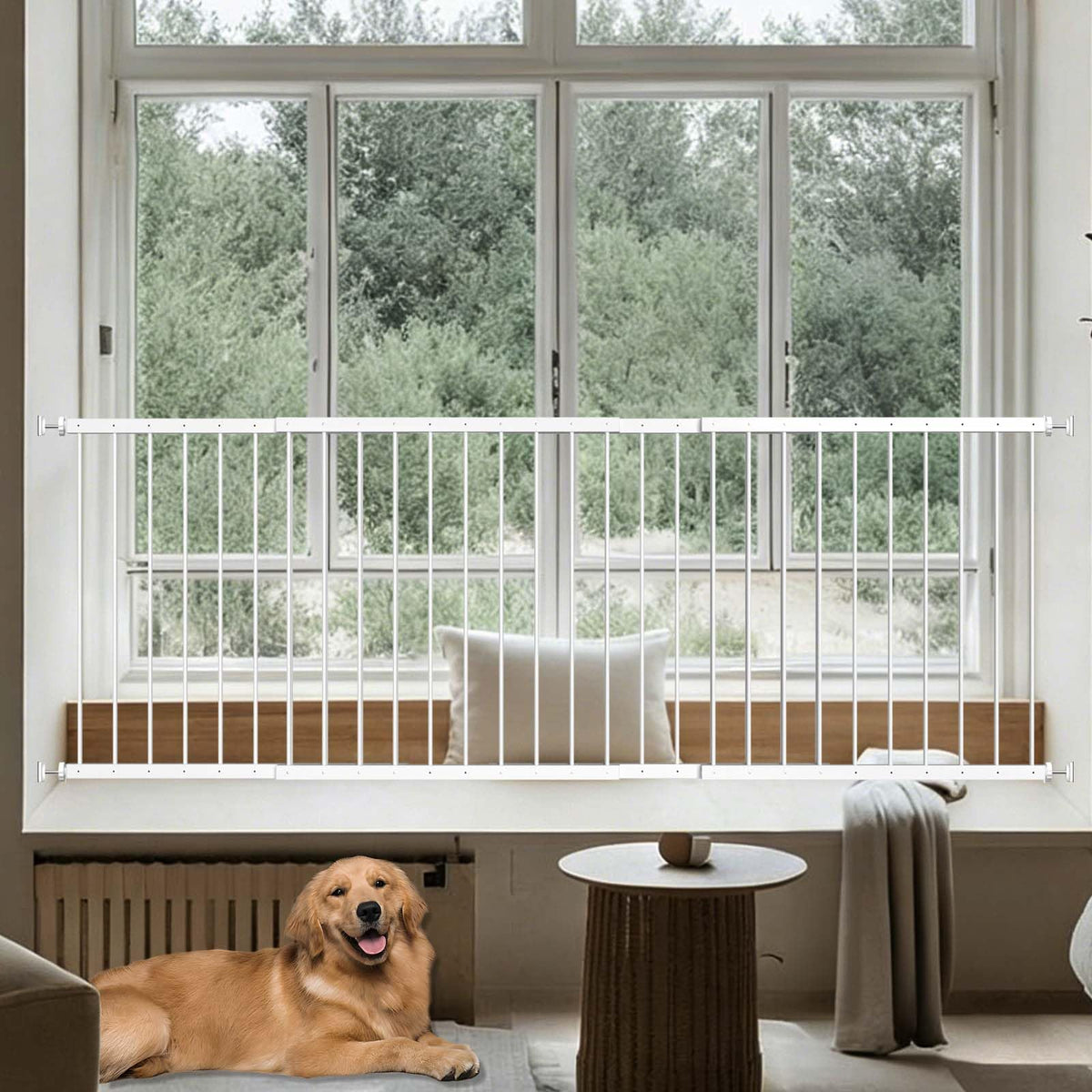 Adjustable White 4 Panel Window Guards I2232