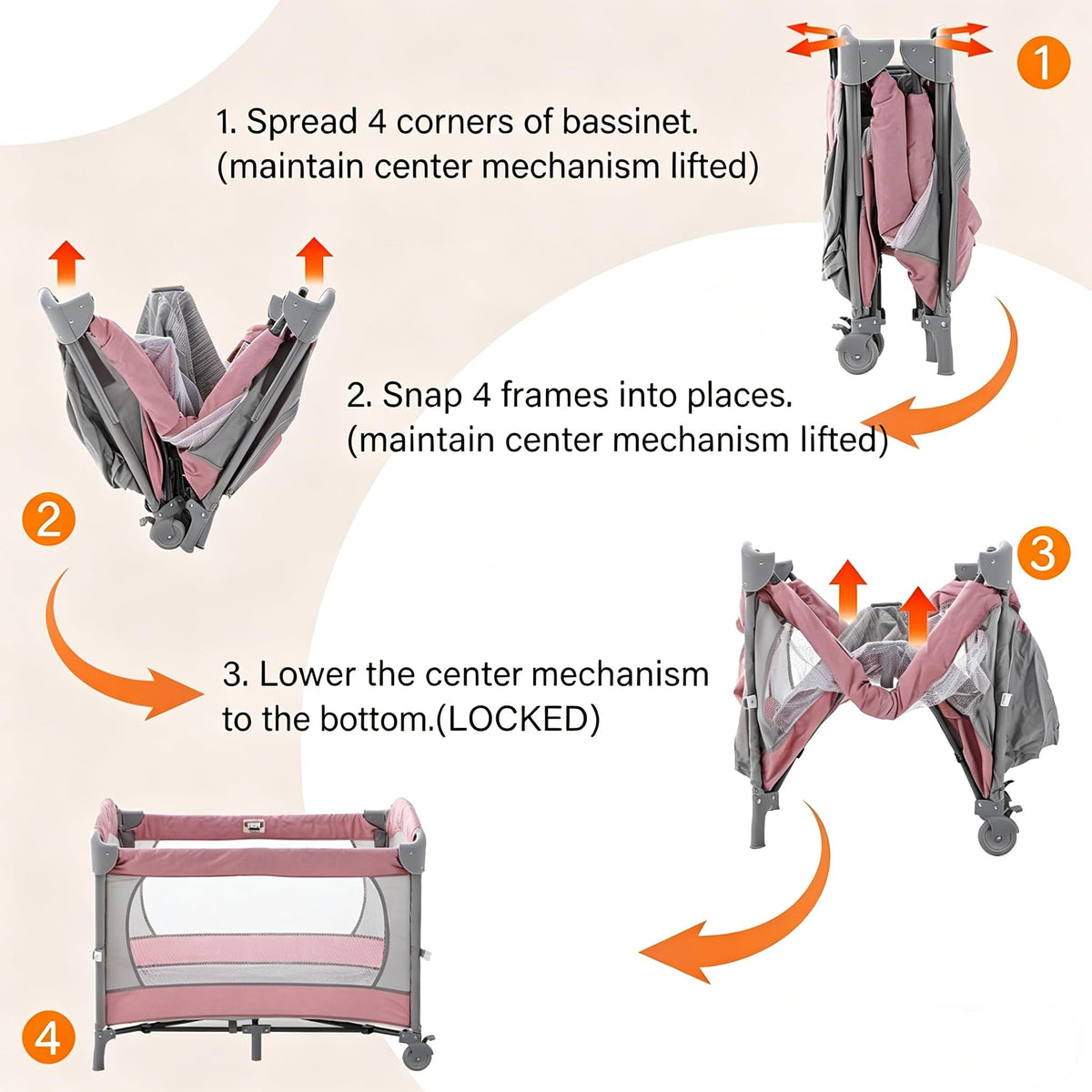 5 in 1 Baby Crib Bassinet Pack and Play G916