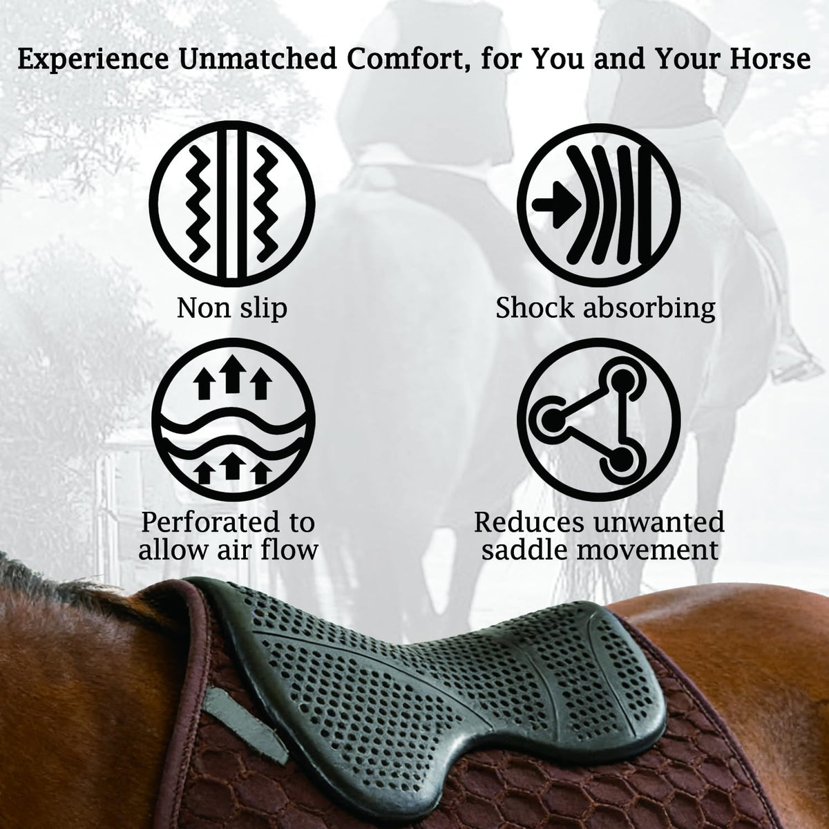 Silicone Gel Non Slip Shock Absorbing Horse Saddle Pad S3620