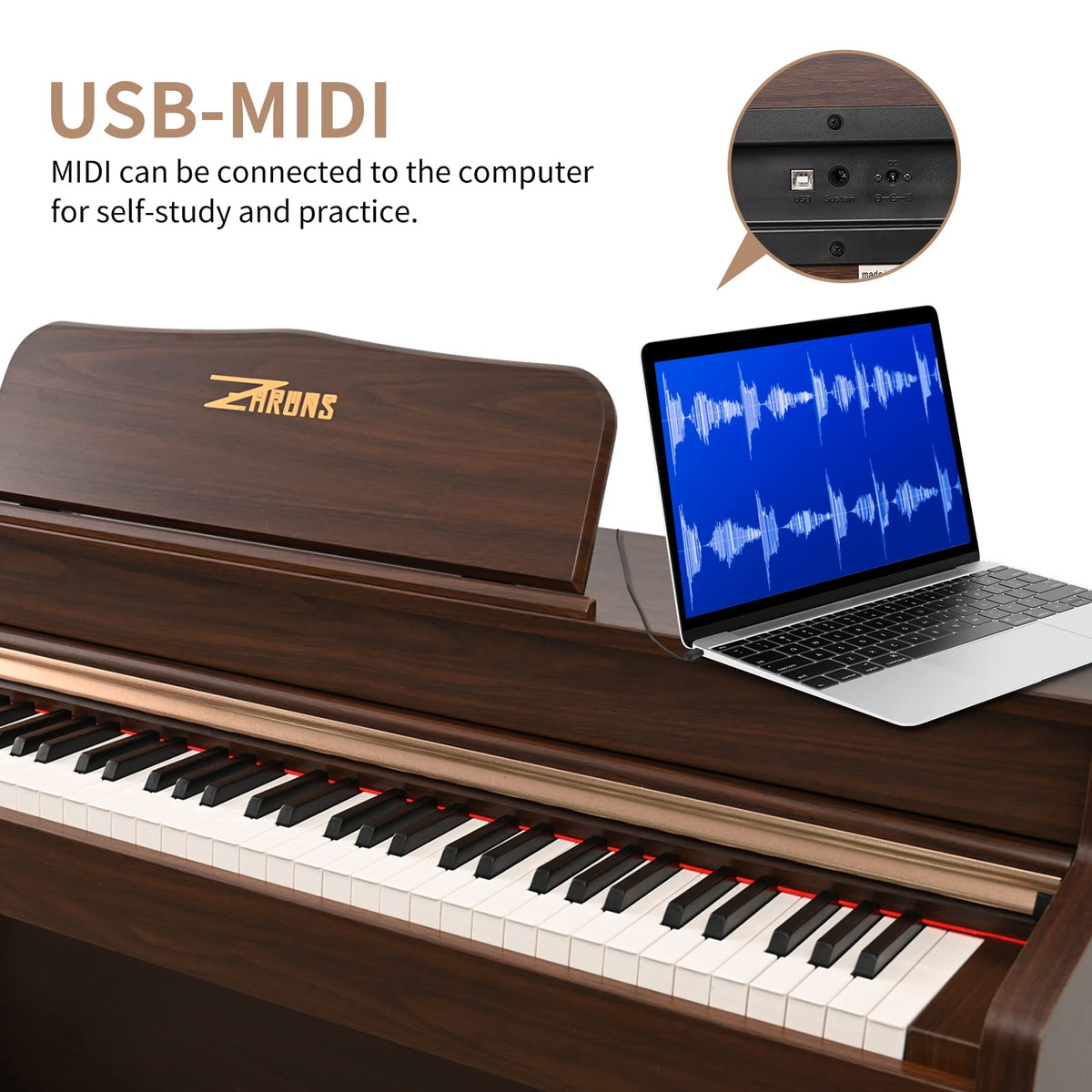 88 Key Full Weighted Digital Piano with Triple Pedal A273112