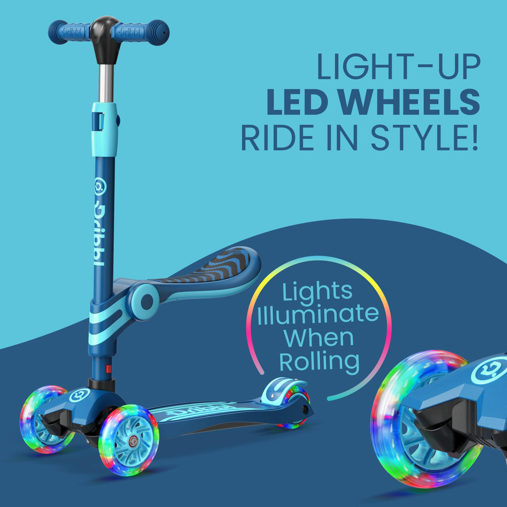 Blue 3 Wheel Scooter with Seat for Kids L67440