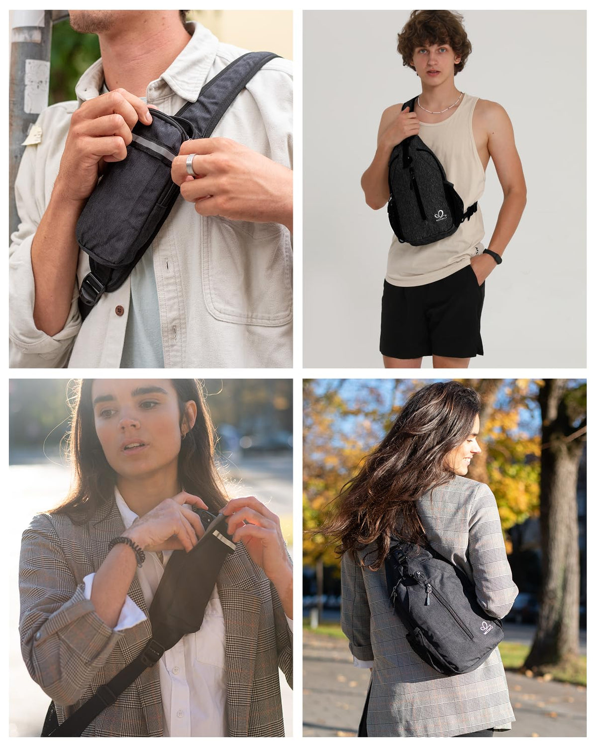 Black Crossbody Sling Bag H910058