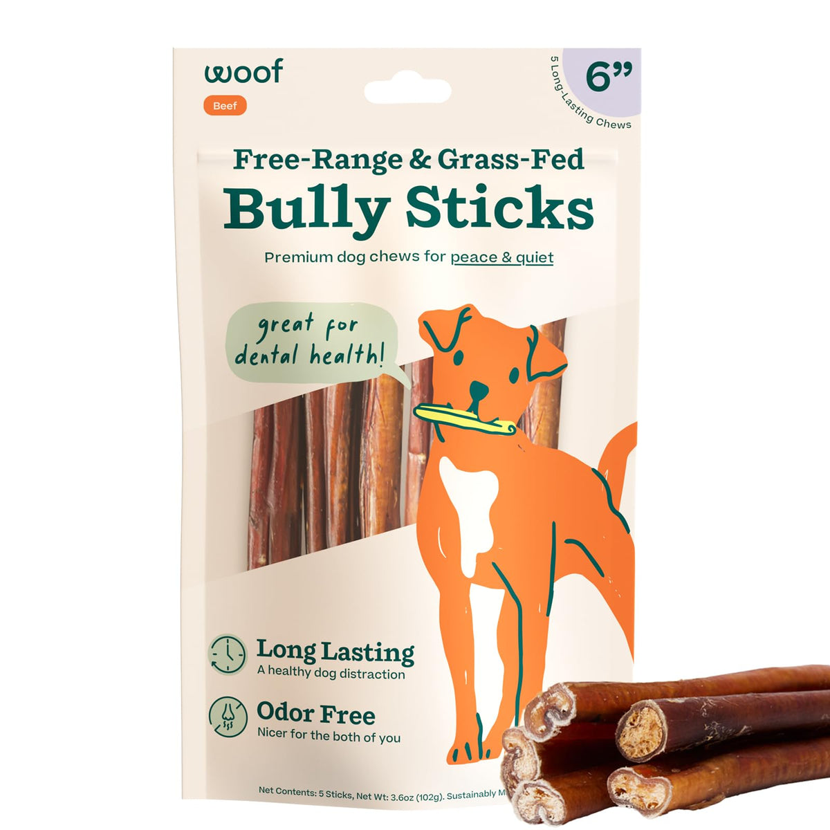6 Inch 5 Count Dog Chew Treats T54938