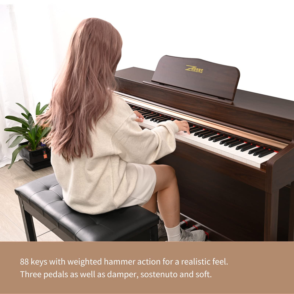 88 Key Full Weighted Digital Piano with Triple Pedal A273112