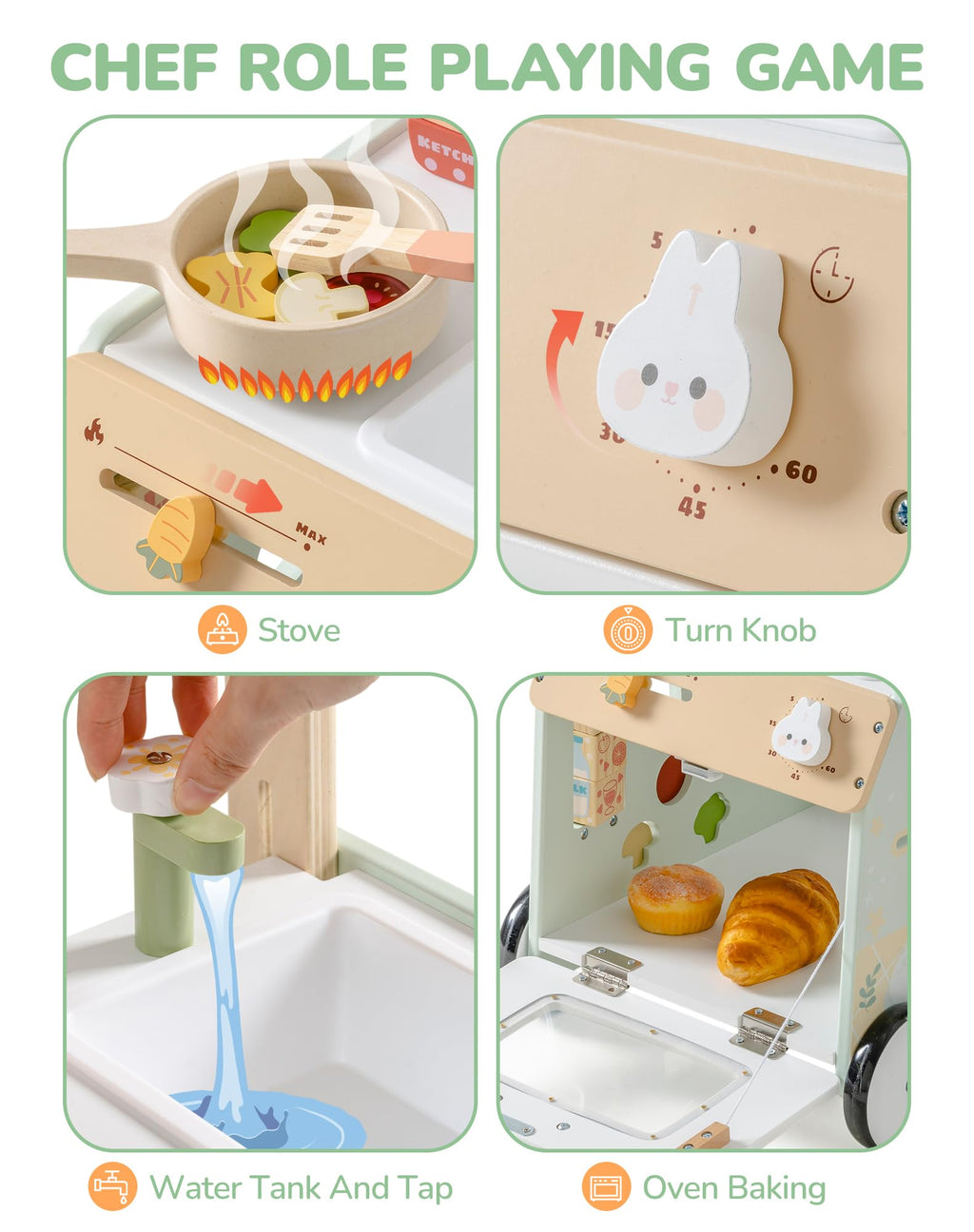 Wooden Baby Push Walker with Decelerator W225889