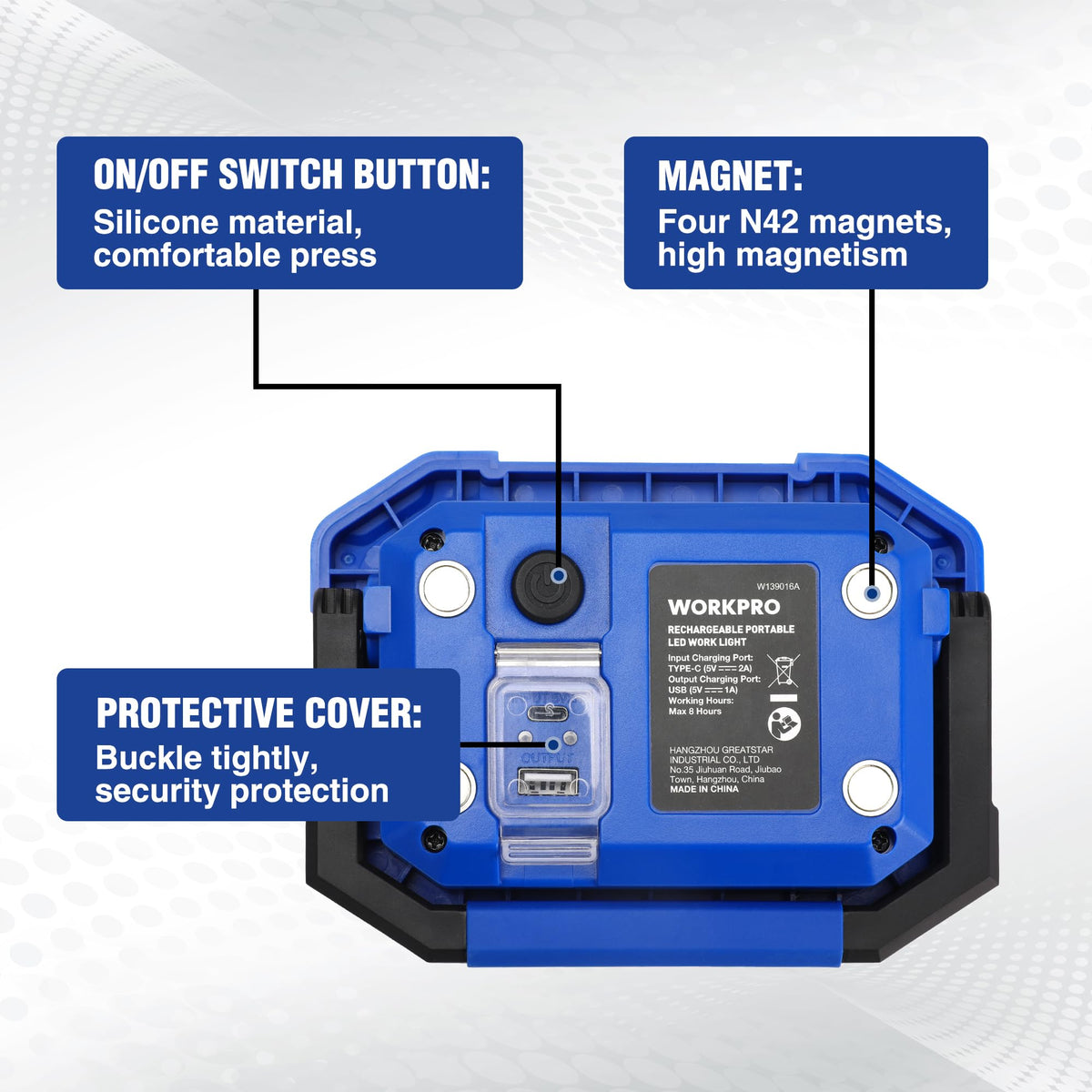 LED Rechargeable Magnetic Work Light 2000LM H905710