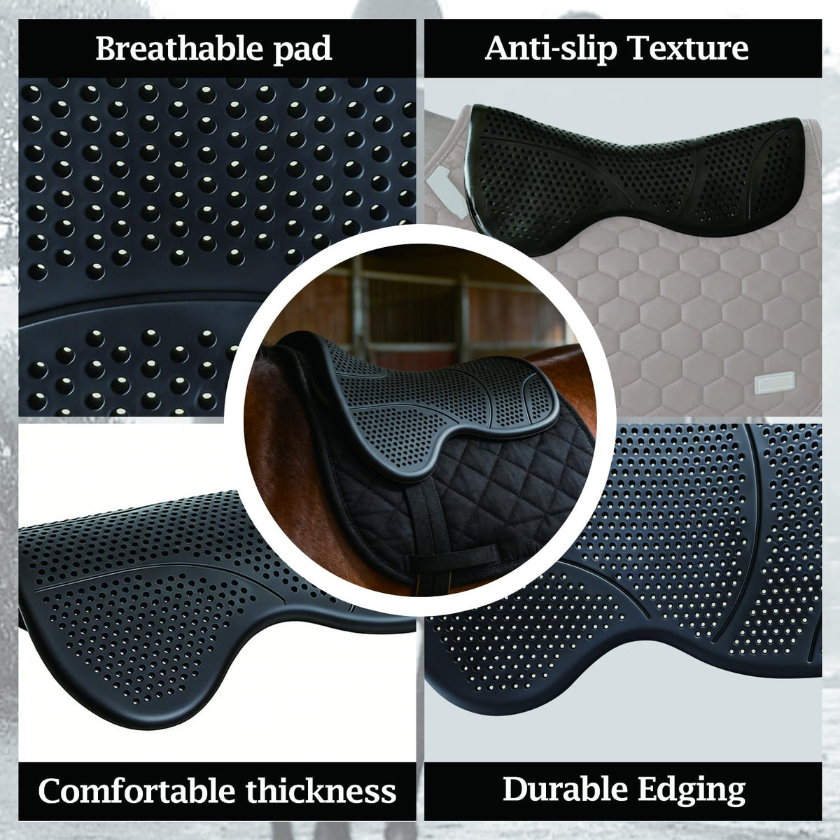 Silicone Gel Non Slip Shock Absorbing Horse Saddle Pad S3620