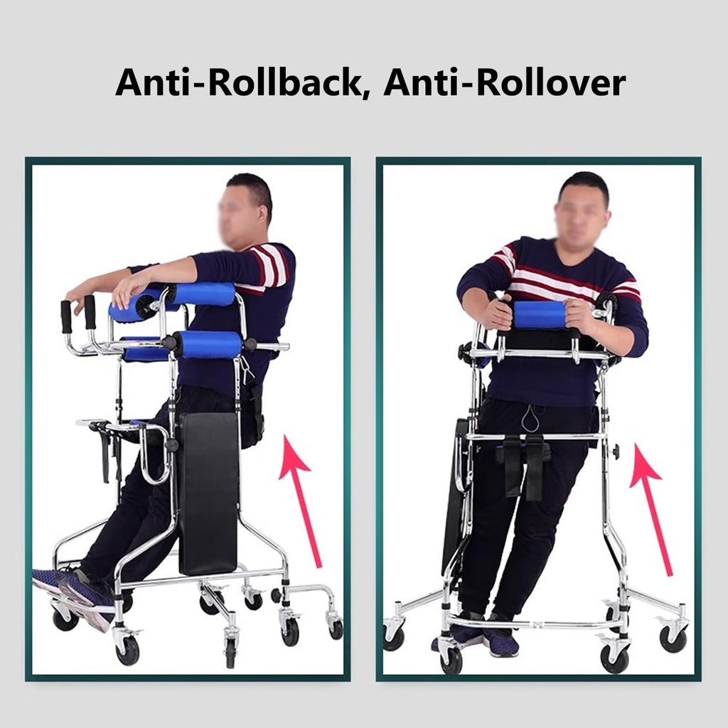 Foldable Adult Walker with 8 Wheels and Seat Q140341