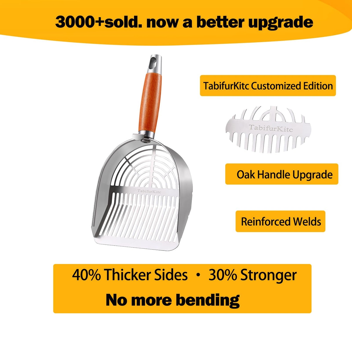 304 Stainless Steel Cat Litter Scoop with Holder Stand J863527