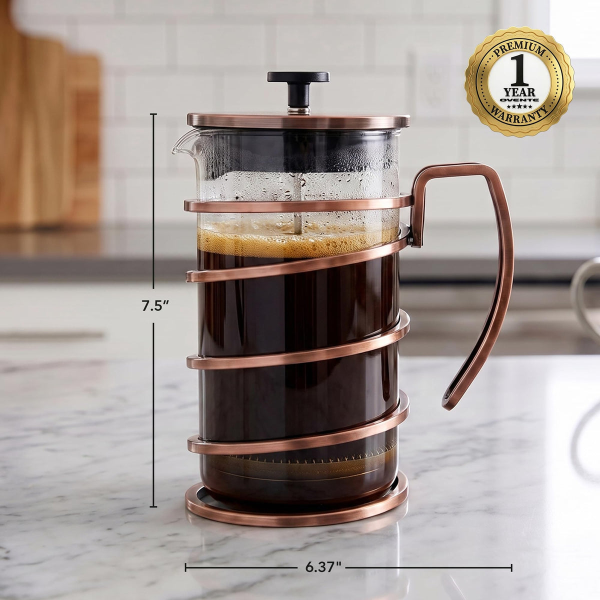 French Press Coffee Maker 27oz with 4 Filters S3157