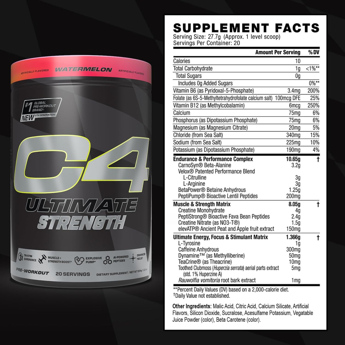 Watermelon Pre Workout Powder 20 Servings D1730