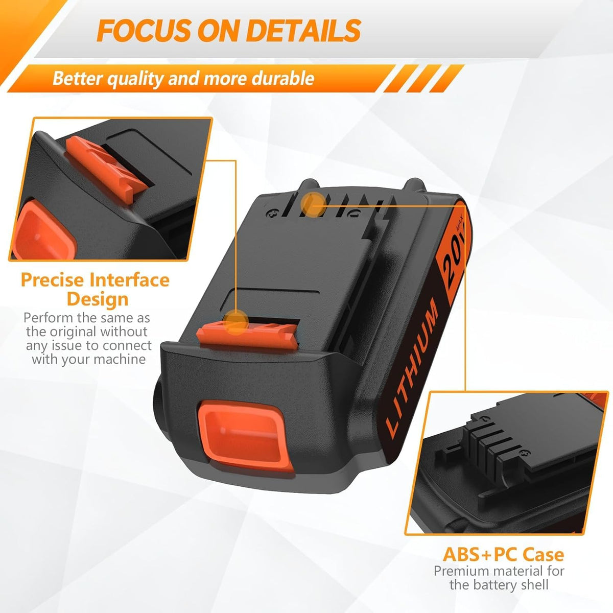20 Volt 2.0AH Lithium-Ion Battery Replacement E3856