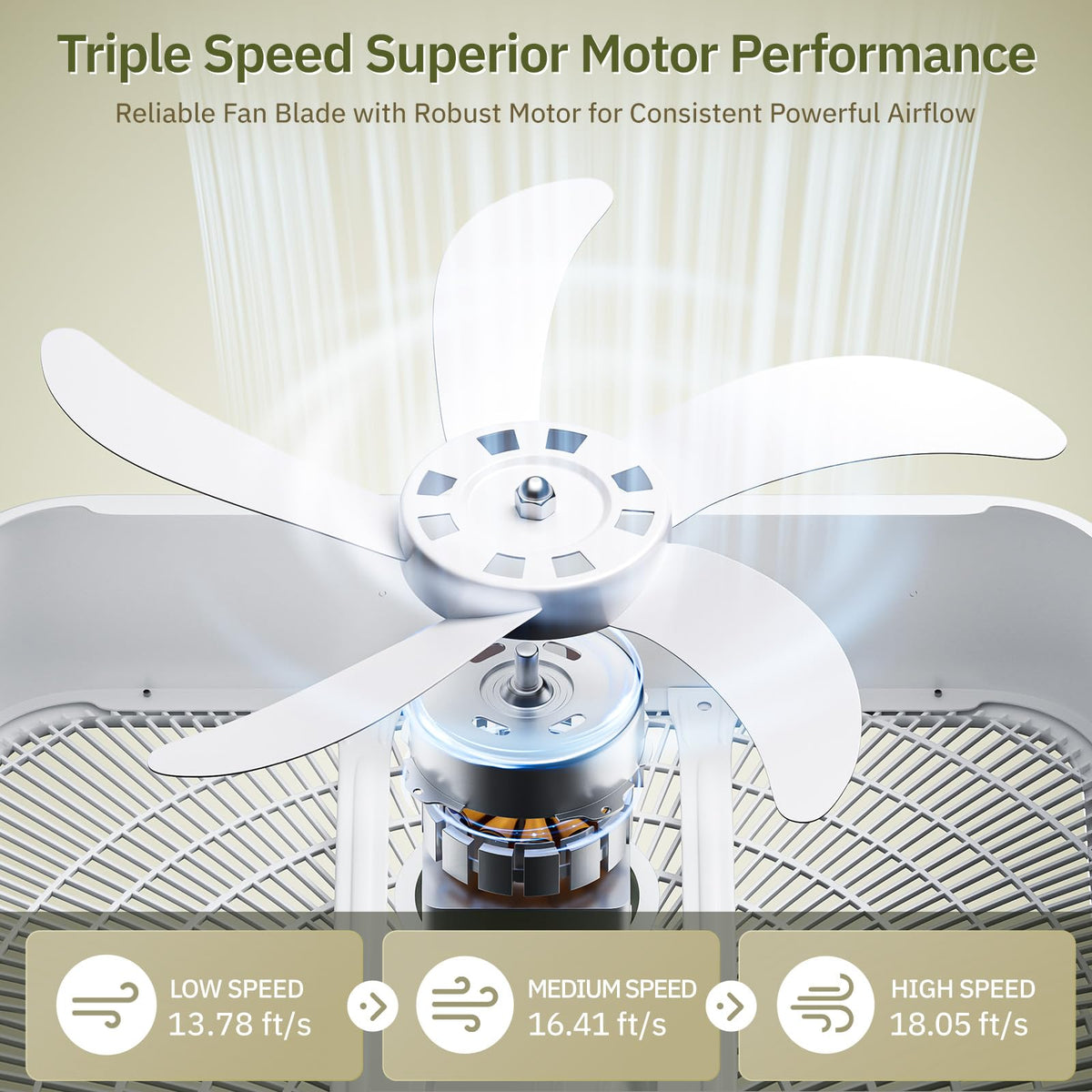 20” White 3-Speed Box Fan with Carry Handle X410