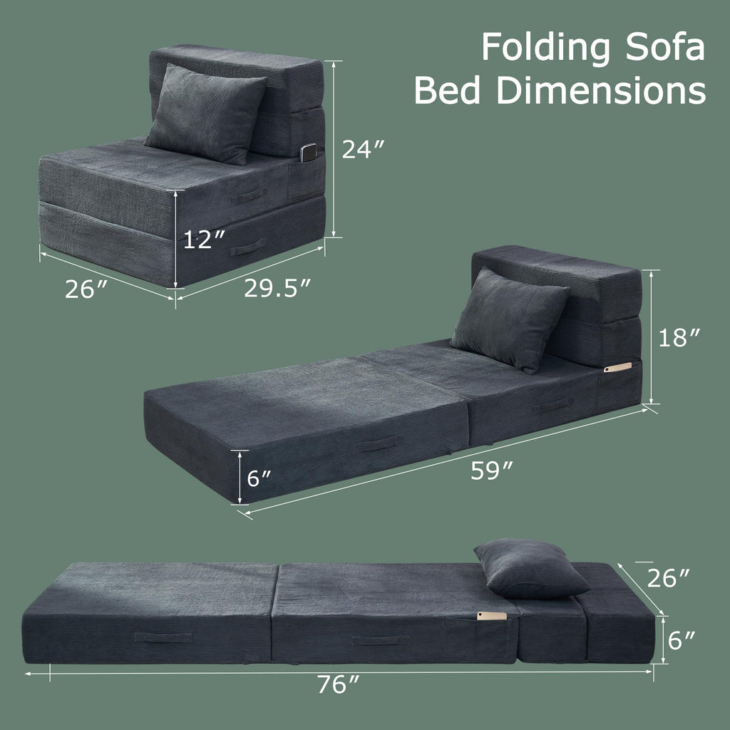 Folding Convertible Sofa Bed with Bag J5165