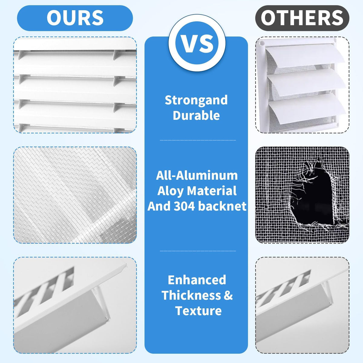 14" x 14" Aluminum Gable Vents with Screen, 2 Pack A1221