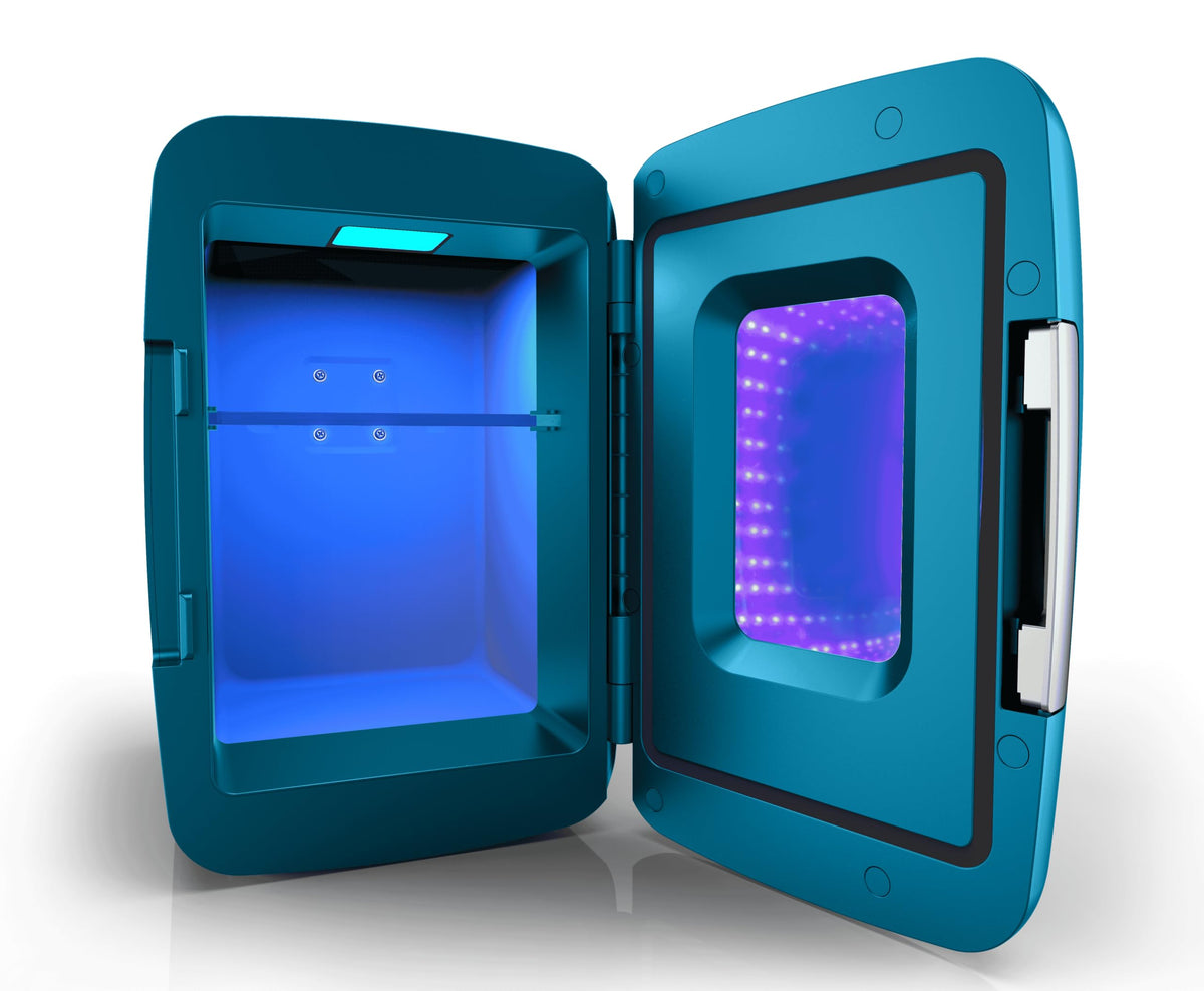Gaming Light Up Mini Beverage Refrigerator 6 can 4 liters Blue S897