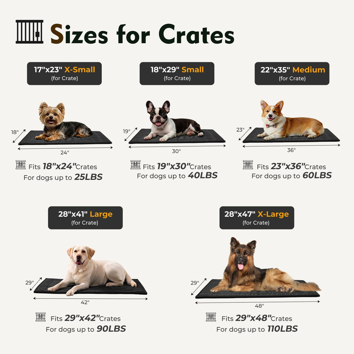 Chew Proof Dog Crate Pad Large 28"x41" N87860