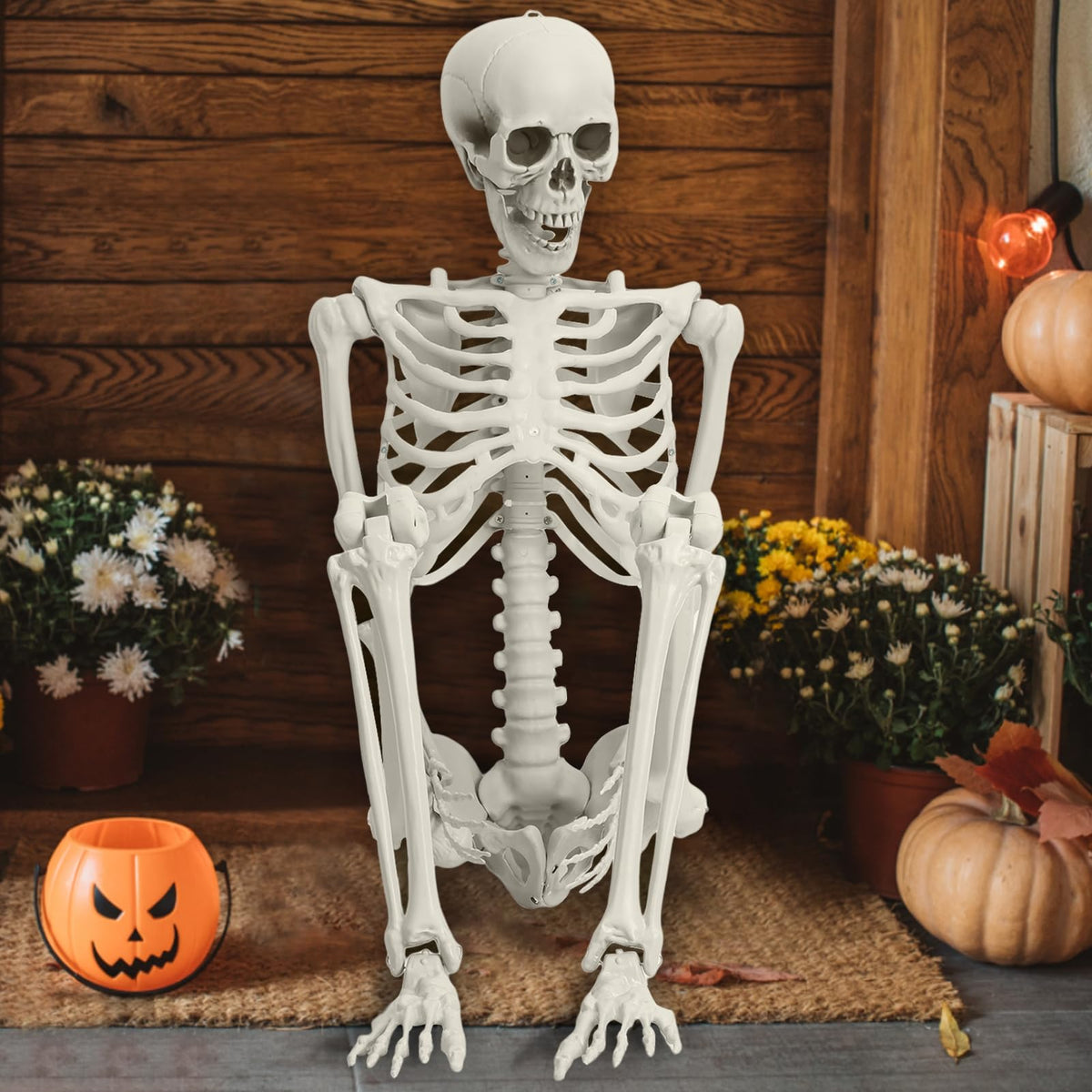 5.4ft Poseable Life Size Skeleton with Movable Joints E830