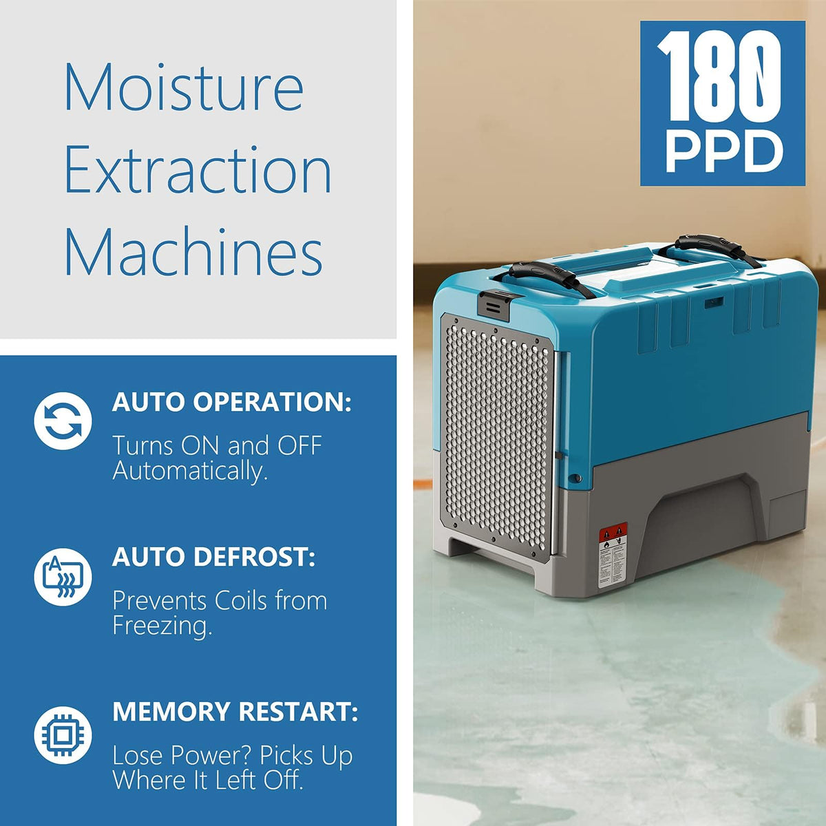 180 PPD Commercial & Industrial Dehumidifier with Pump T978