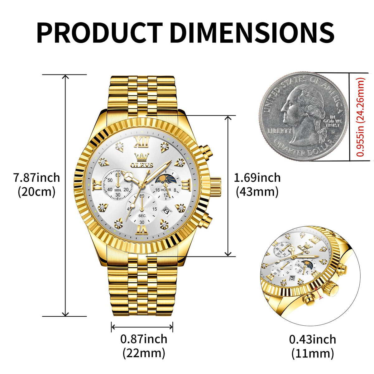 Men Quartz Stainless Steel Waterproof Luminous Watch I207